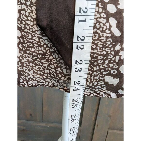 Cotton Express Blouse Top Women's Medium Babydoll Sheer Brown Animal Pri… - Picture 6 of 9